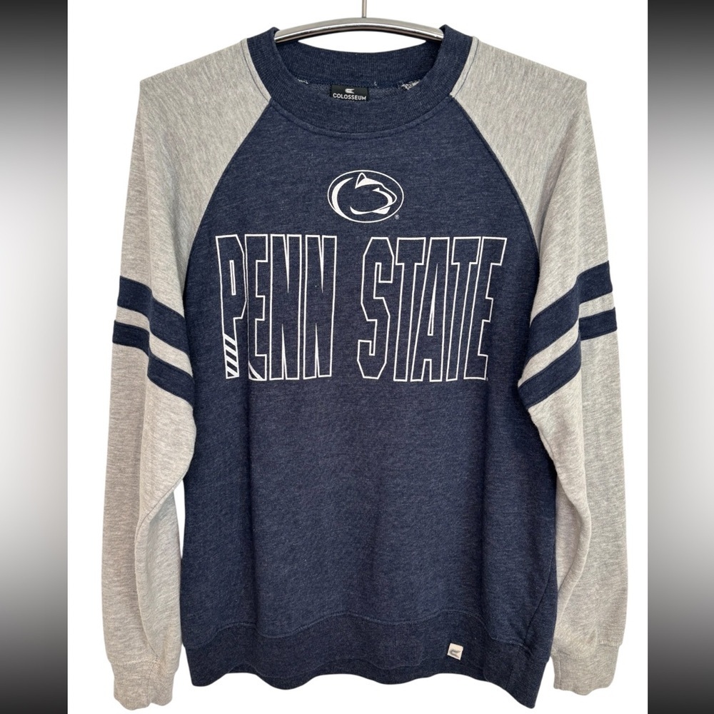 Colosseum Men's Blue and Gray Penn State Long Sleeve Shirt